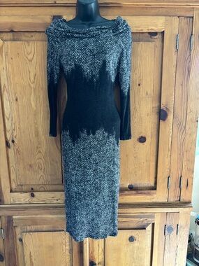 Isabel de Pedro Spain gradient print open cowl neck sweater dress  Sz Sm 40 6